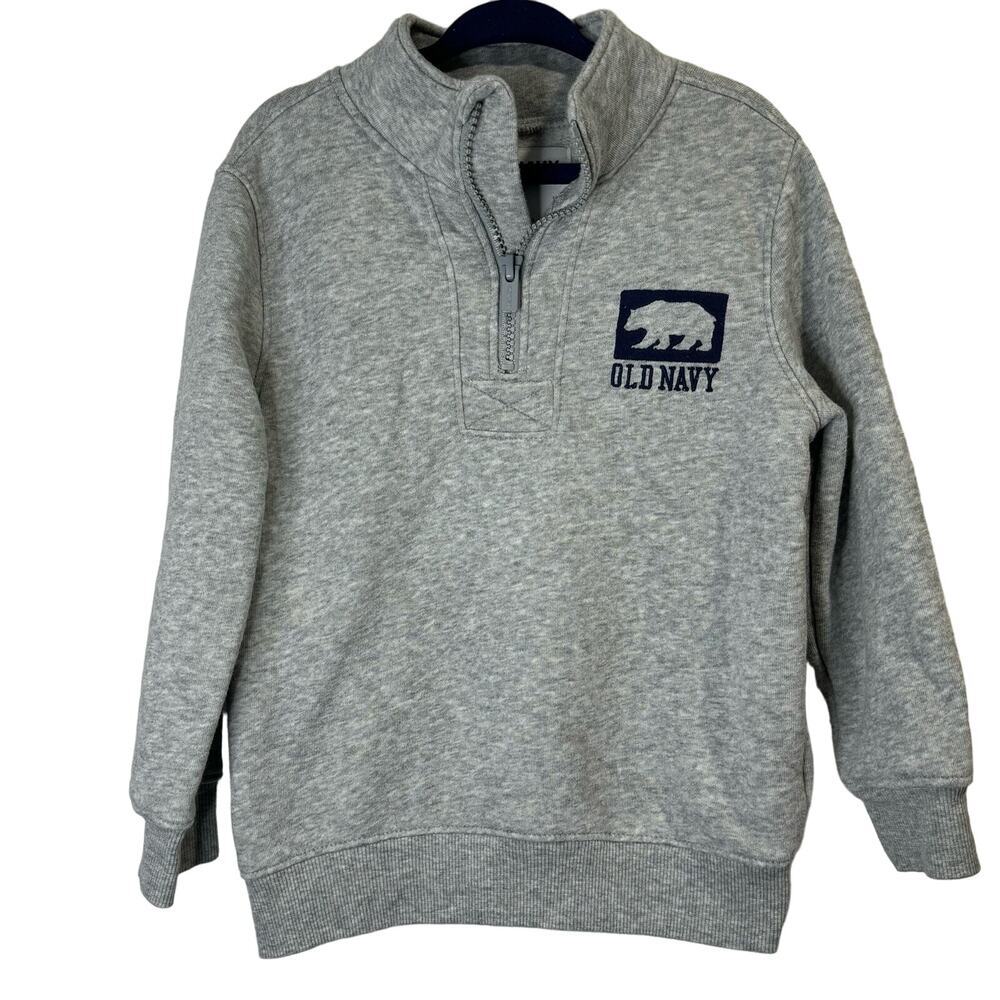 Old Navy High Neck Grey Sweatshirt with Quarter Zip Front Size 4t